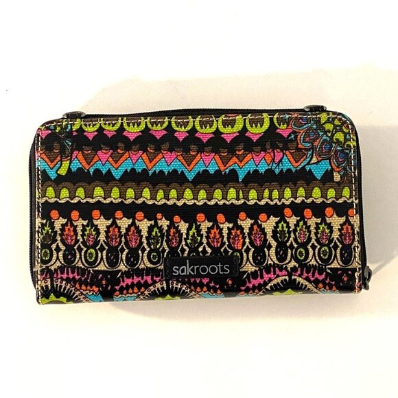 Sakroots Zip Around Wallet Clutch Faux Leather Floral Print  Multiple Card Slots - Picture 5 of 11